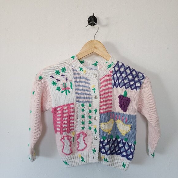 Vintage Other - Chelseas Corner 4T Crewneck Sweater 90s Vintage Chunky Pastel Floral